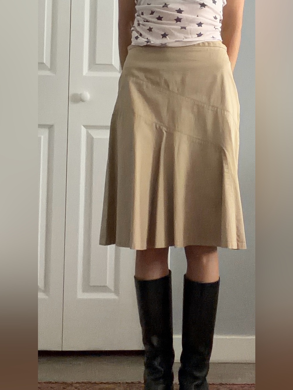 GAP Khaki A-Line Knee Skirt